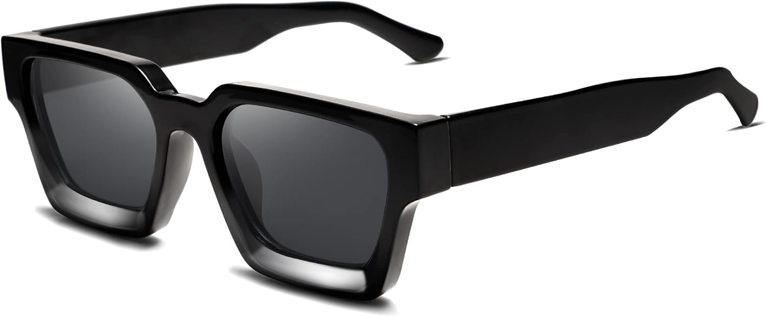 VANLINKER Thick Square Sunglasses for Men Women Retro Chunky Rectangle Shades UV...