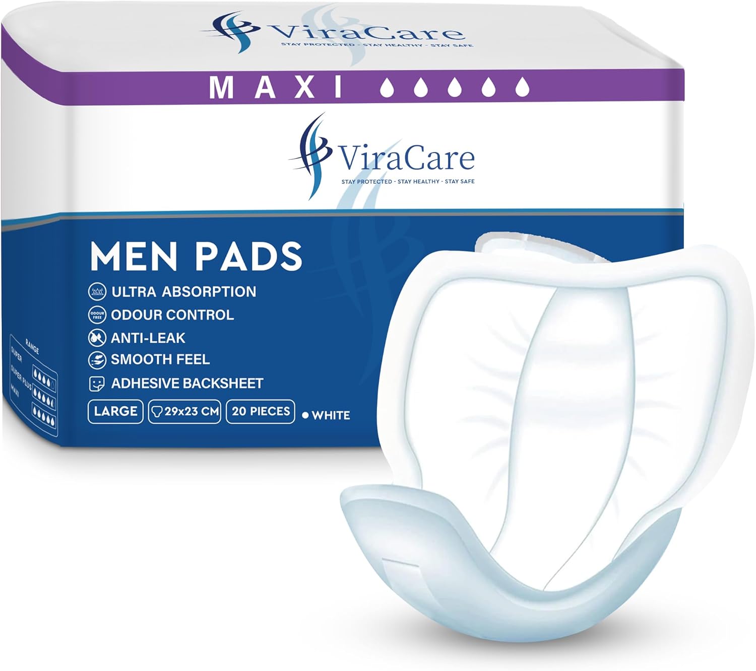 20 x Maxi Incontinence Pads Men | Adhesive Backsheet & Ultra Absorption | Mens I...