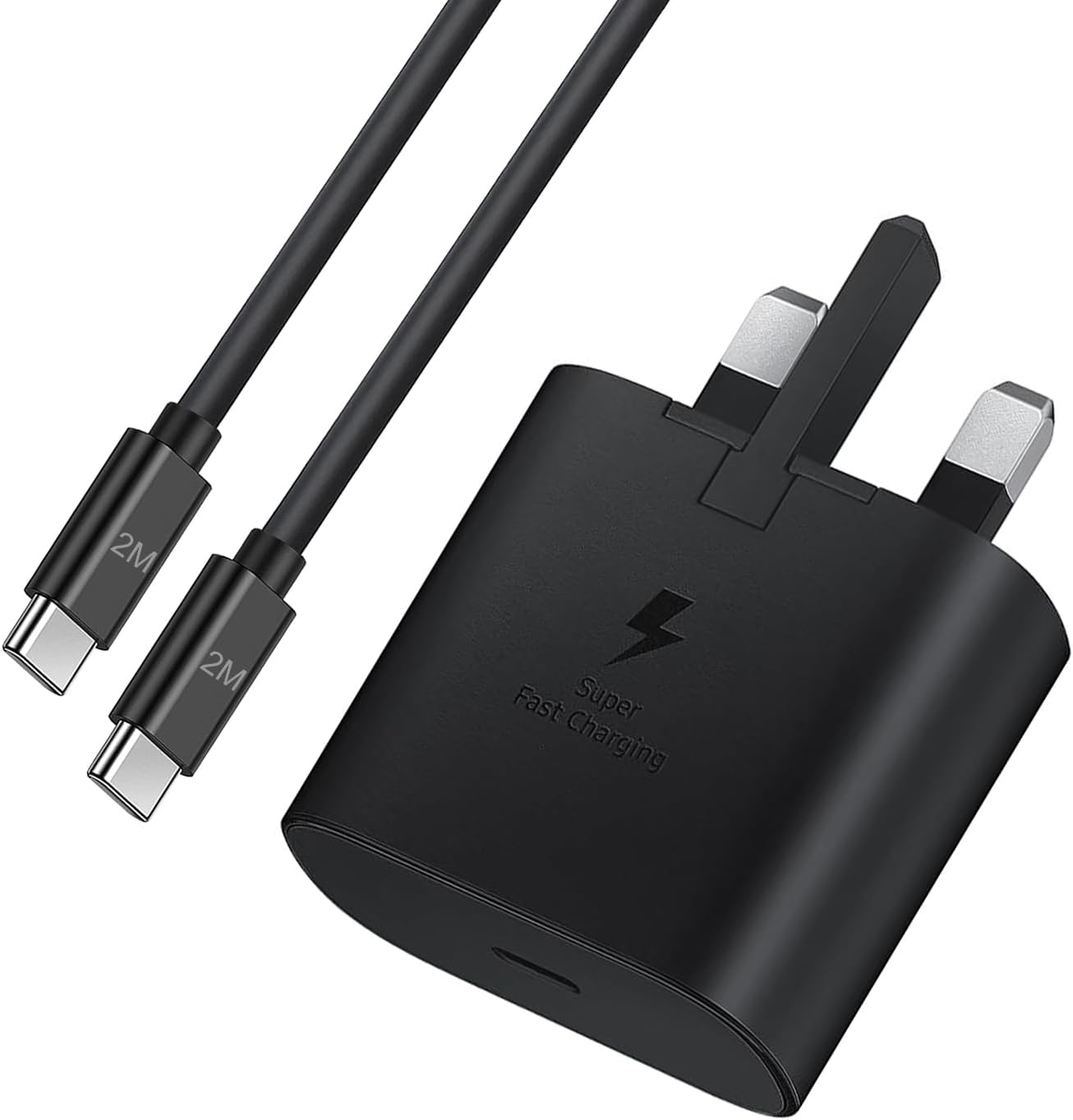 Samsung Super Fast Charger 25W, USB C Fast Charging Plug UK and 2M Cable USBC to...
