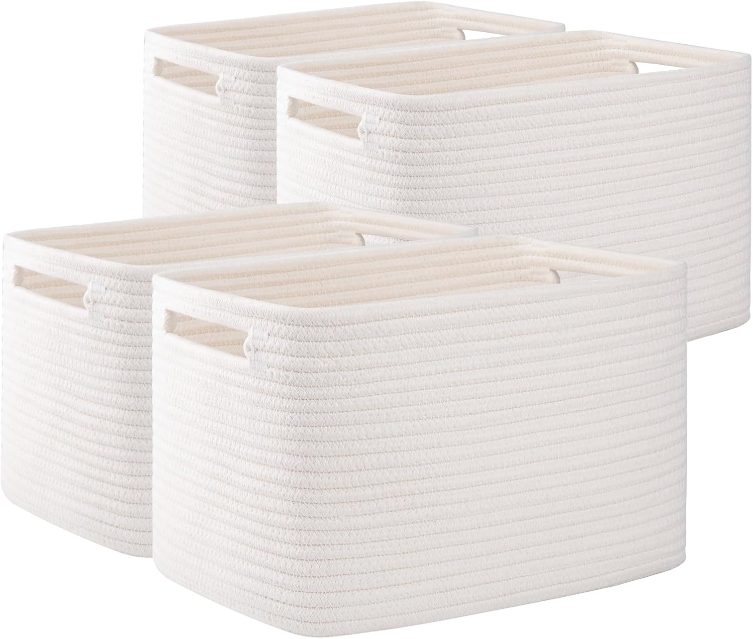 OIAHOMY 4 Pack Storage Baskets for Organizing, Cube Storage Bins for Shelves, Re...