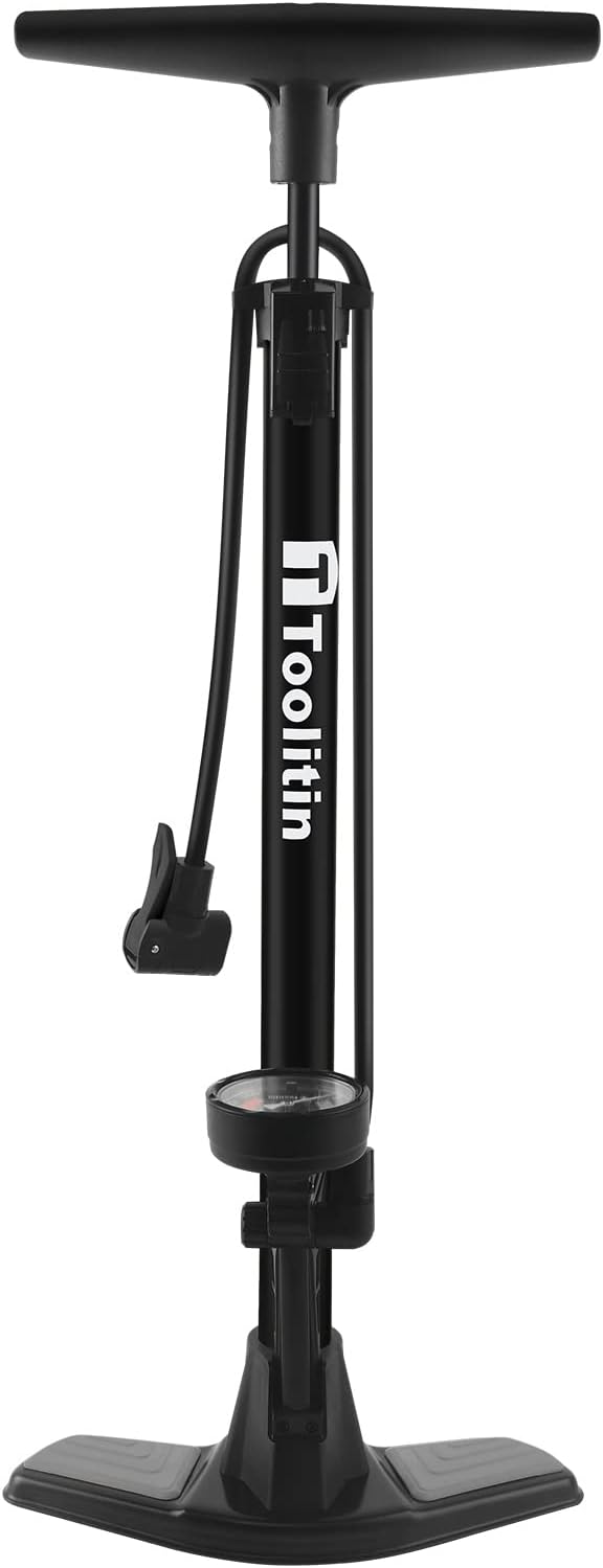 Bike Pump with Gauge,High Pressure,Floor Bicycle Pump Compatible with Presta and...