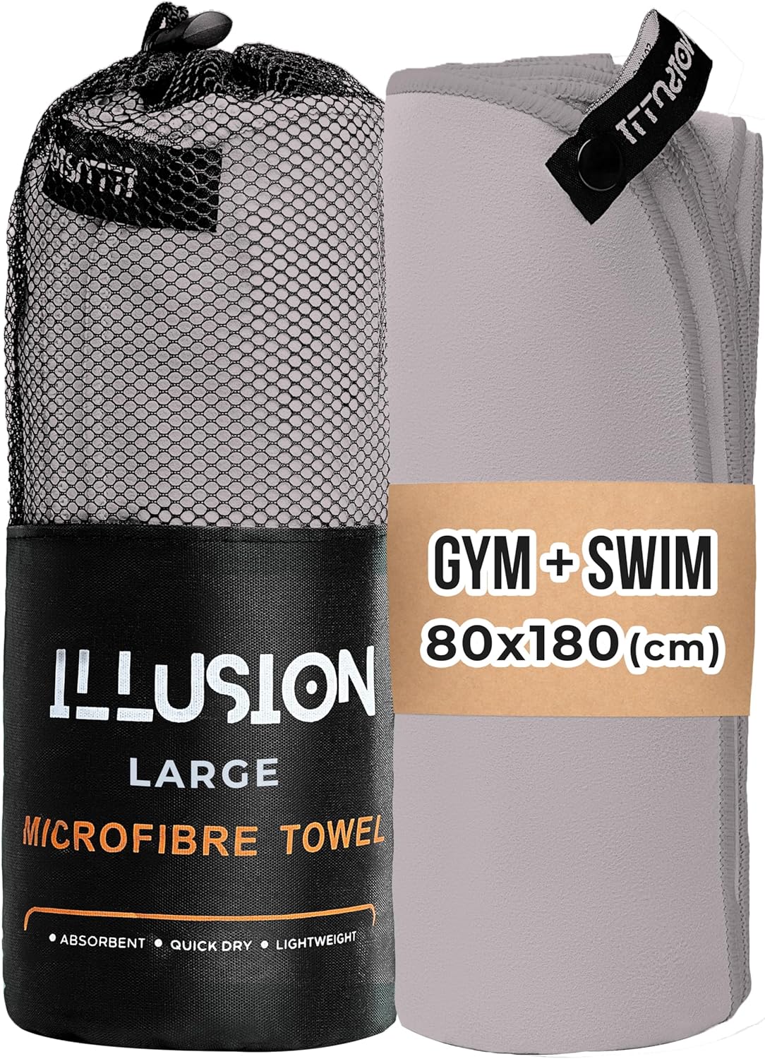 illusion Extra Large Microfibre Towel (80x180 cm) – Compact, Lightweight & Fast...
