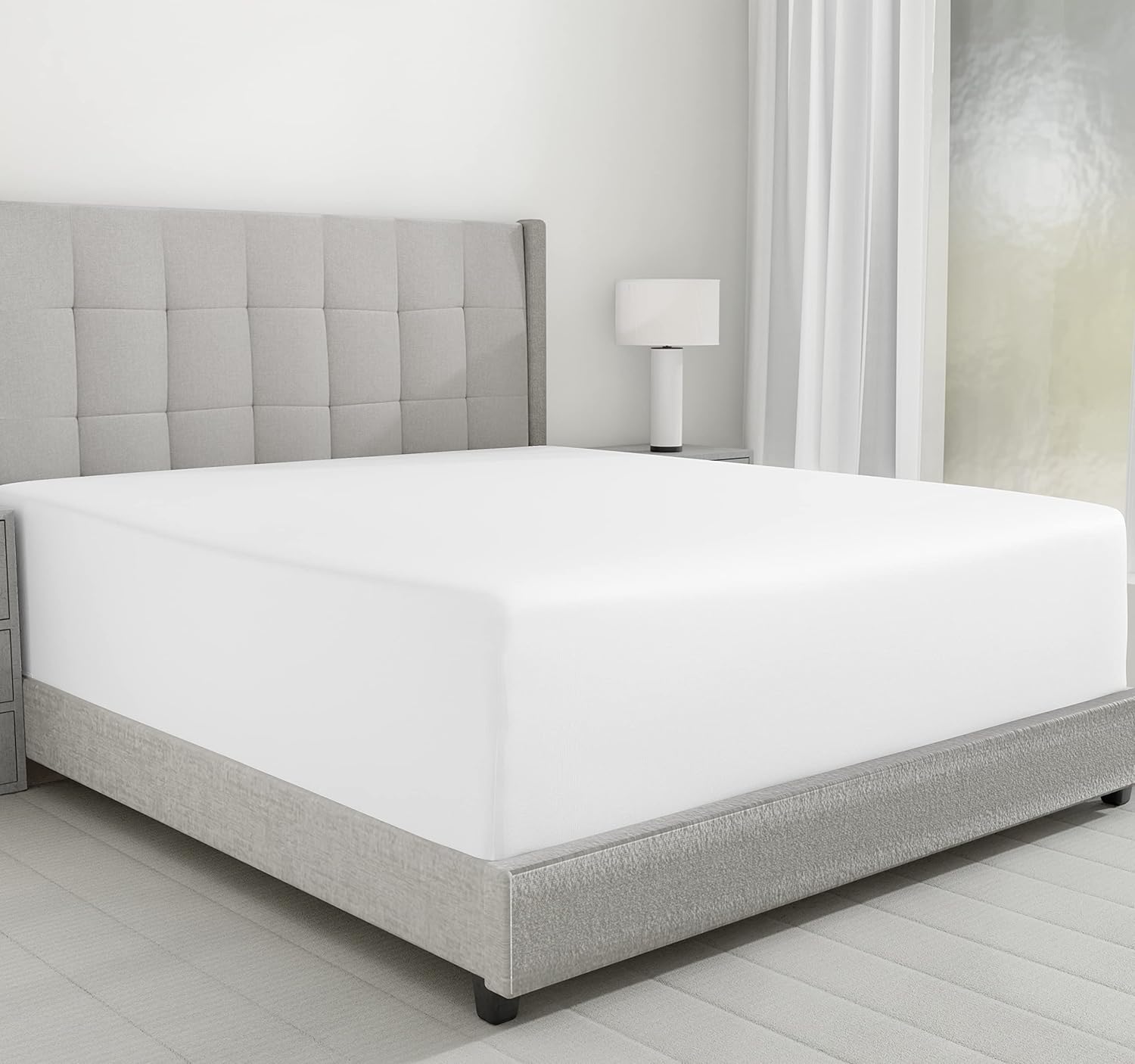 California Design Den Luxurious King Size Fitted Sheet Only - 100% Cotton, 600 T...