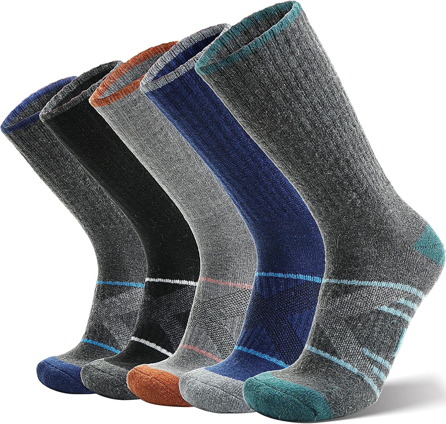 ANTSANG Merino Wool Walking Socks Warm Thermal Thick Cushioned Hiking Moisture W...