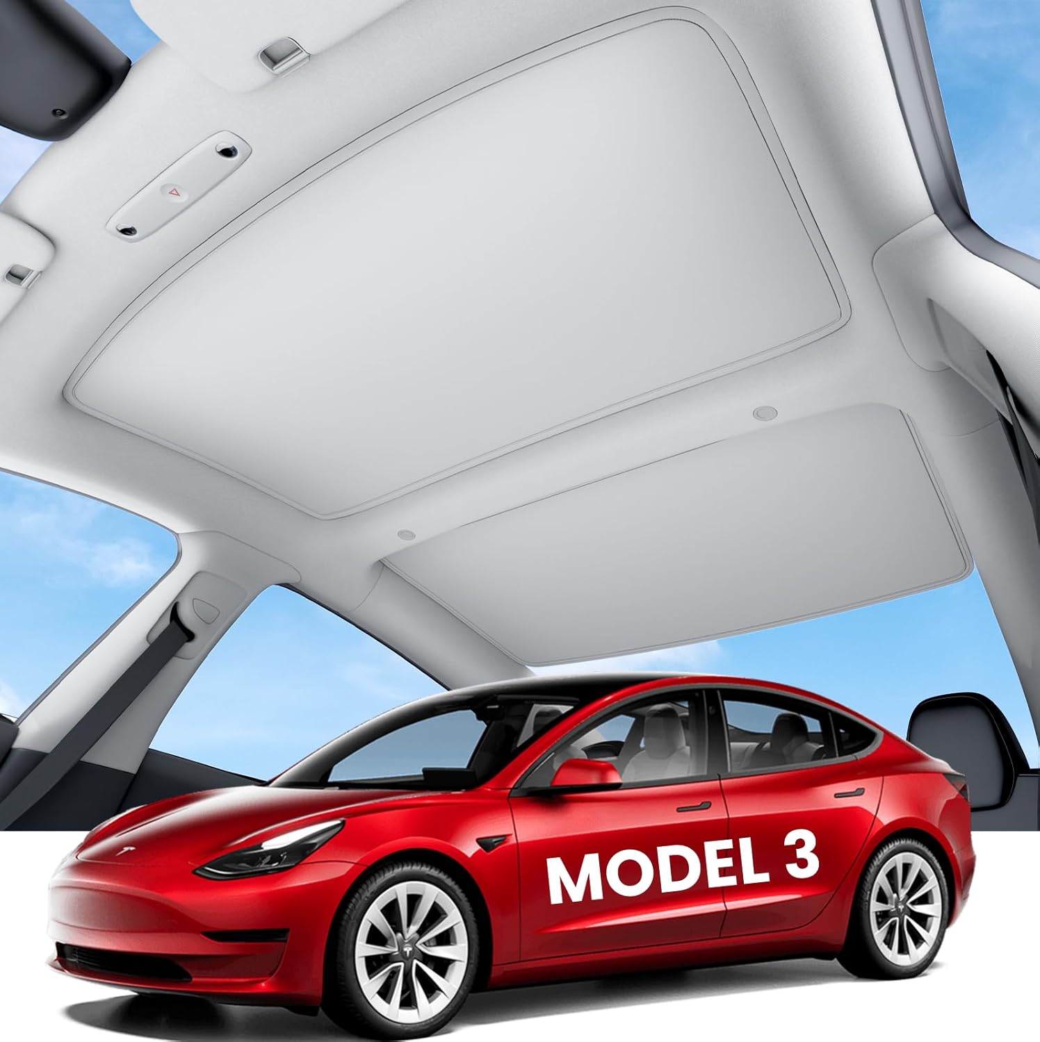 REEVAA 2025 Upgrade Tesla Model 3 Sunshade Roof [No-Sagging, No Gaps] Tesla 3 Ac...