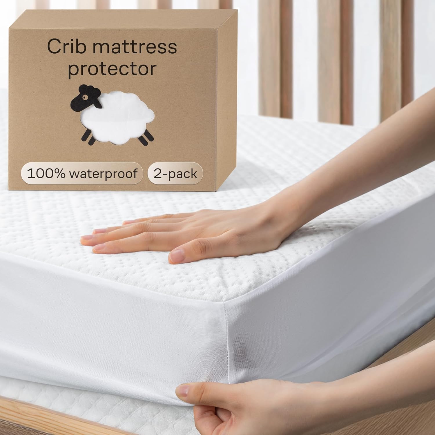 Niagara Crib 2 Pack 100% Waterproof Mattress Protector, Soft Breathable Crib Mat...