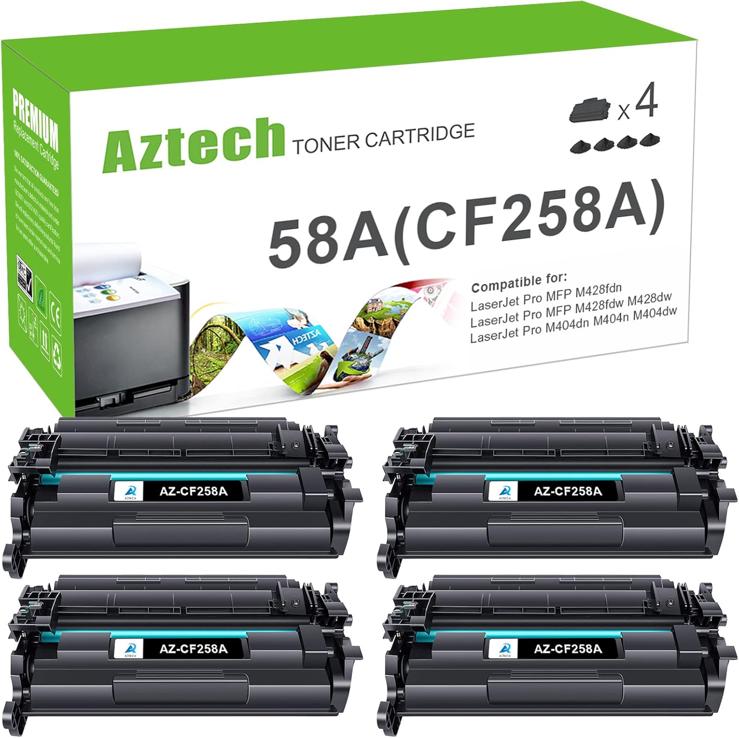 Aztech Compatible Toner Cartridge Replacement for HP 58A CF258A 58X CF258X Pro M...