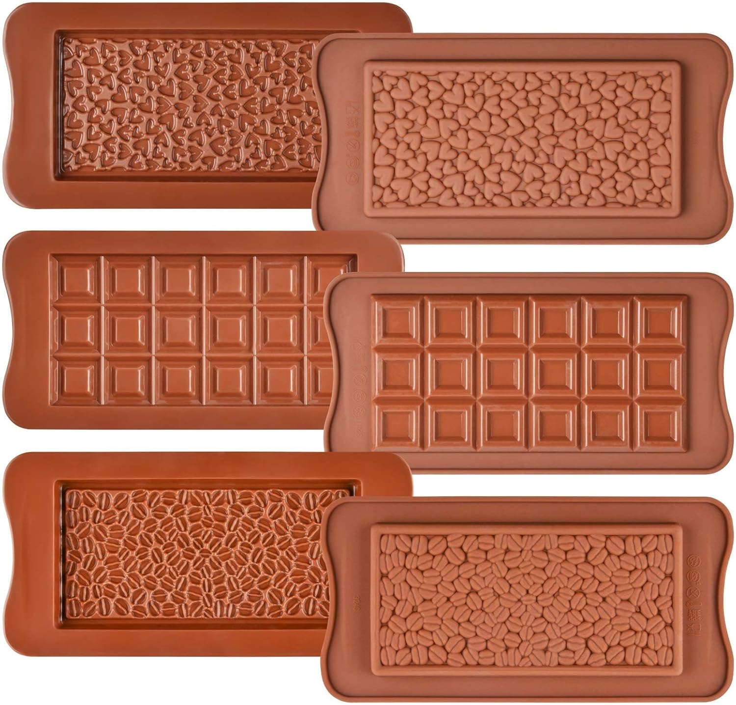 Chocolate Bar Mold - Food Grade Silicone Chocolate Molds, Non-Stick Tabs Chocola...