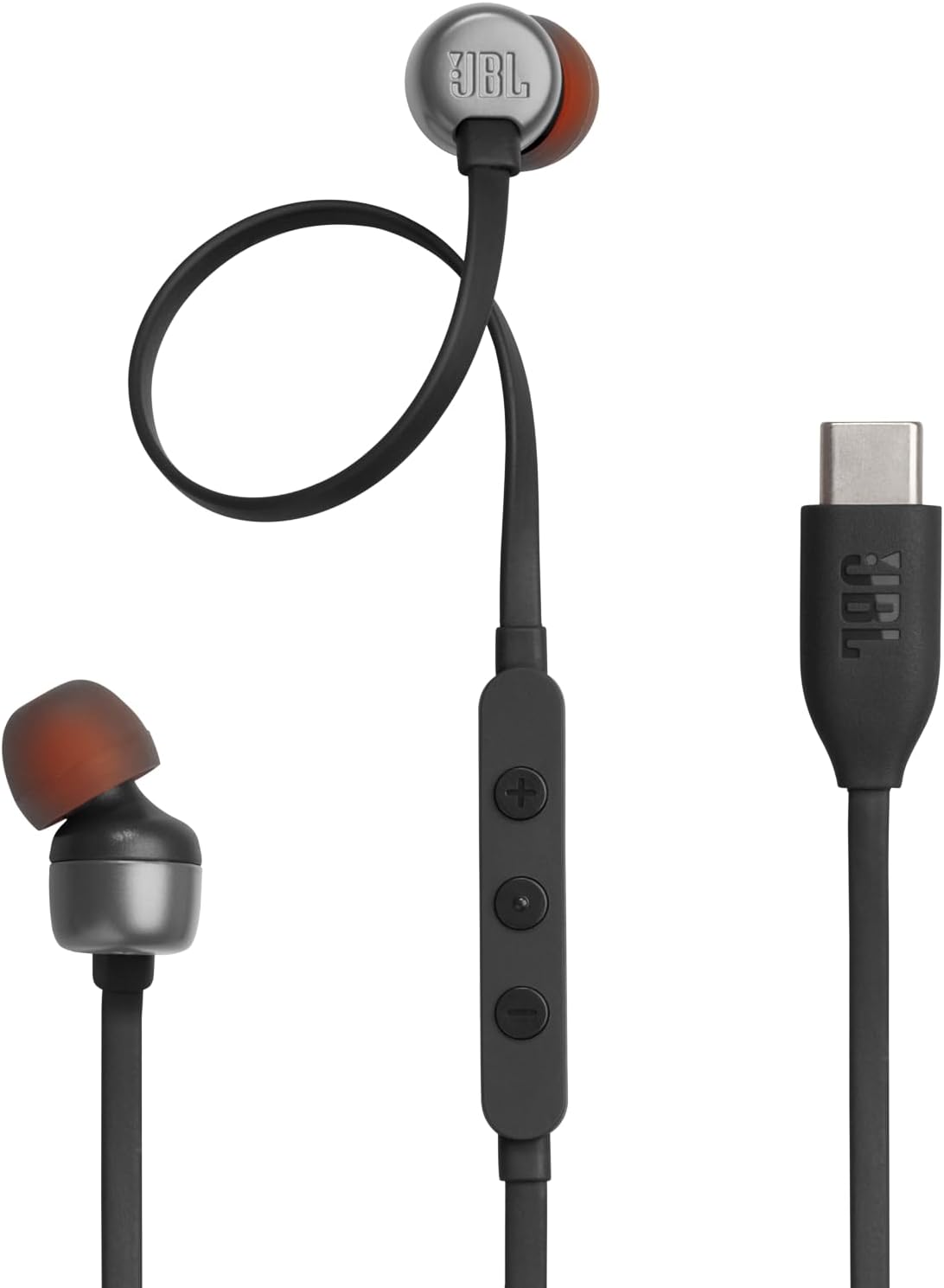 JBL Tune 310C - Wired Hi-Res in-Ear Headphones, Tangle-Free Flat Cable, 3-Button...