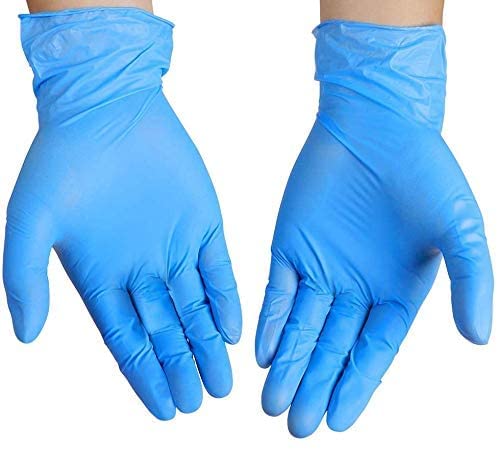 Fusion Vibes Blue Vinyl Disposable Gloves Large 100 Pack - Latex Free, Powder Fr...