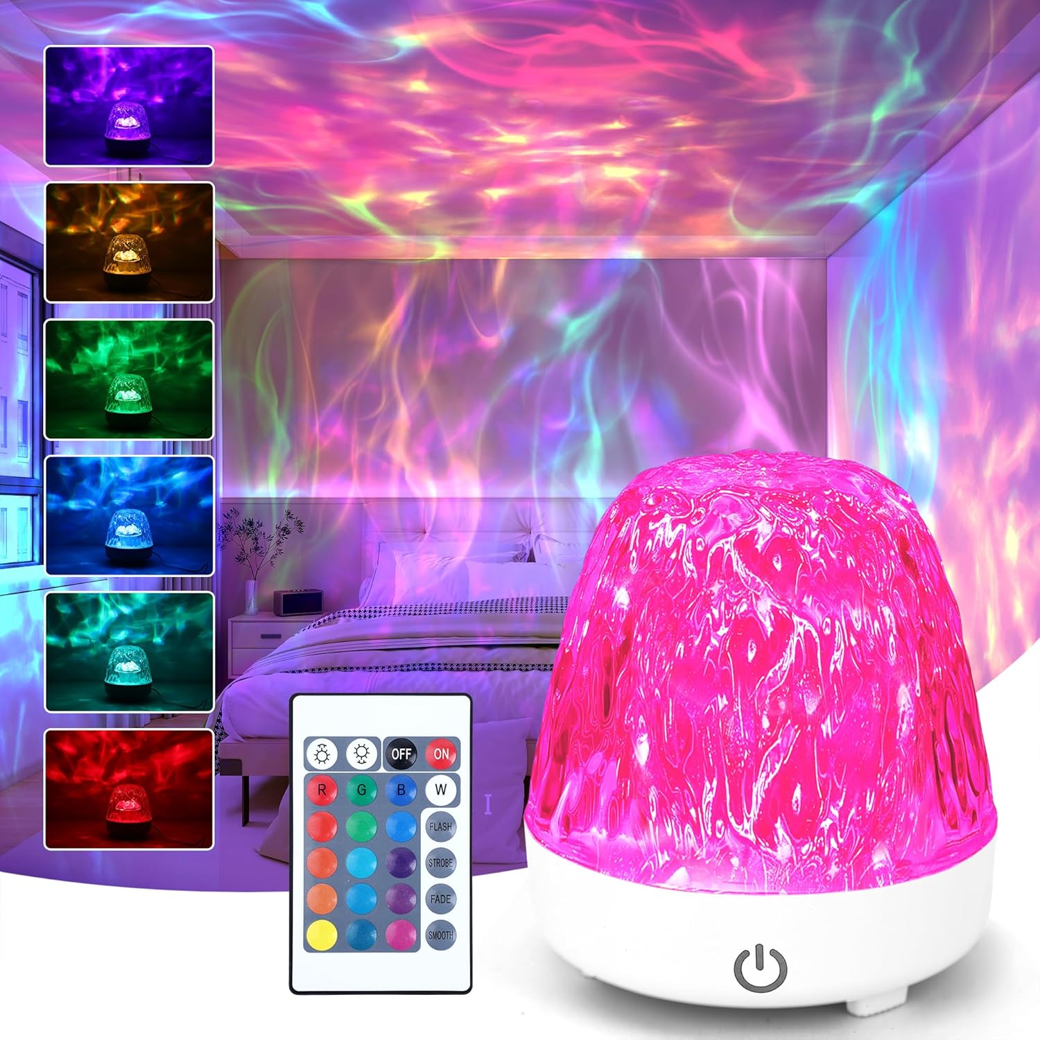 Aurora Glow Lamp Ocean Lamp - Ocean Wave Ceiling Projector Sensory Light with 16...