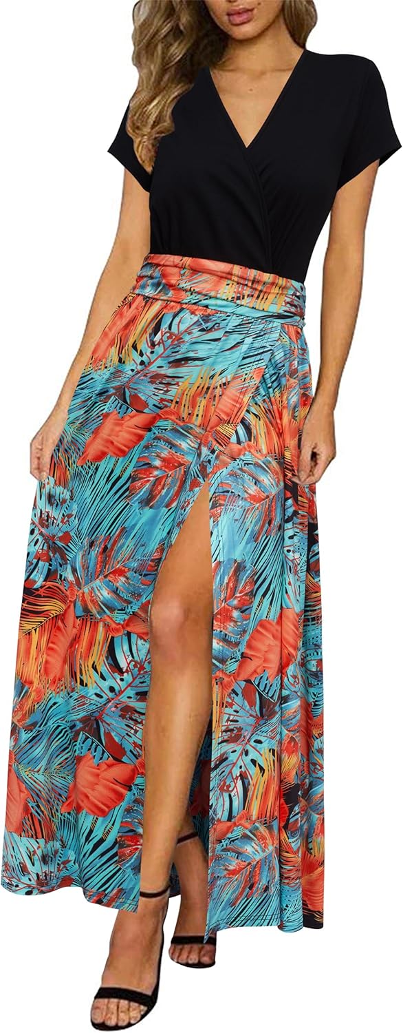 Newshows Women 2025 Summer Dress Casual Vacation Short Sleeve V Neck Spring Boho...