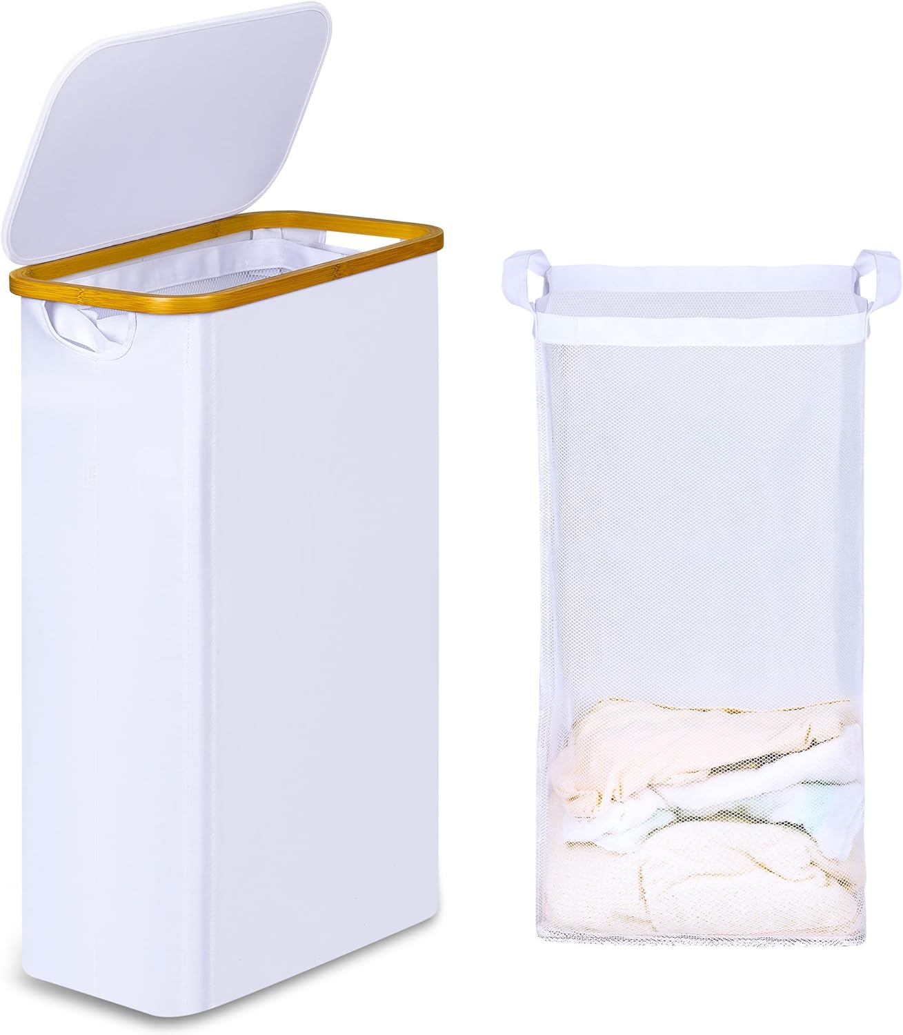 iEGrow Washing Basket for Laundry, 60L Slim Laundry Basket with Removable Inner...