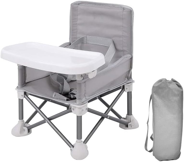 LADIDA Foldable Baby Travel Seat Booster Toddlers Dining Seat Removable Tray wit...