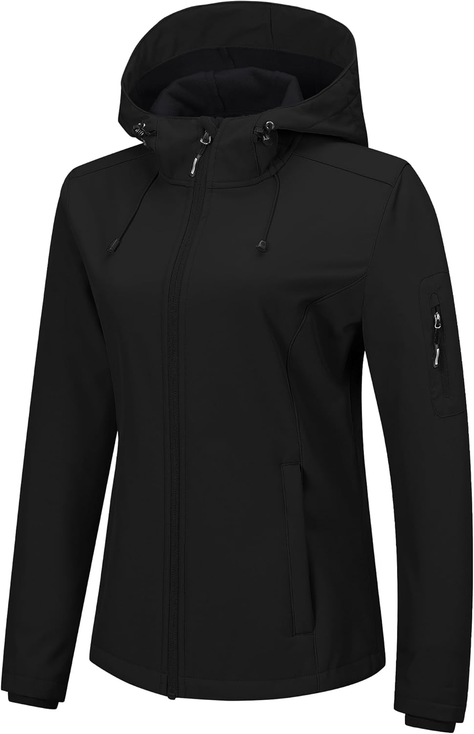 Outdoor Ventures Women's Softshell Jacket with Hood Fleece Lined Warm Lightweigh...