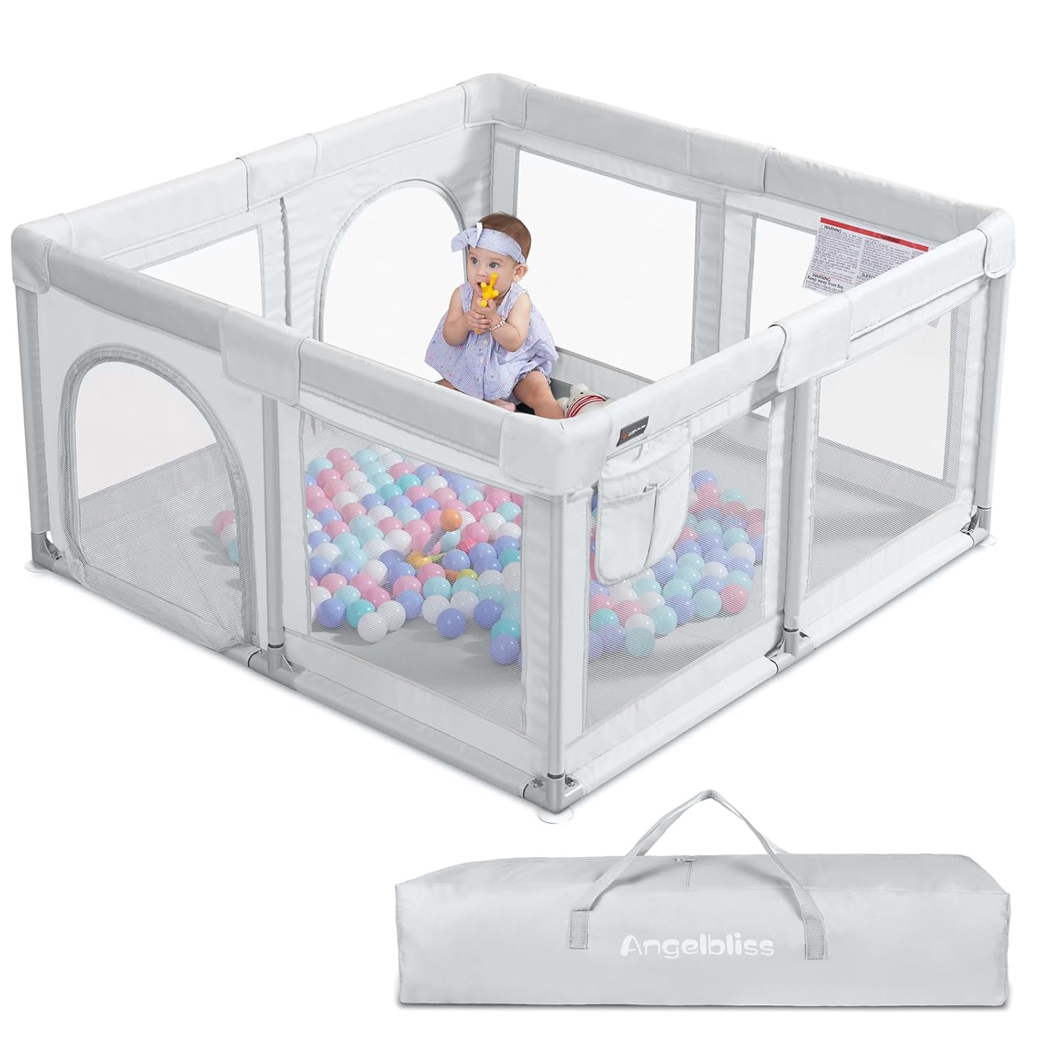 ANGELBLISS Baby Playpen, Large Baby Playard, Indoor & Outdoor Kids Activity Cent...