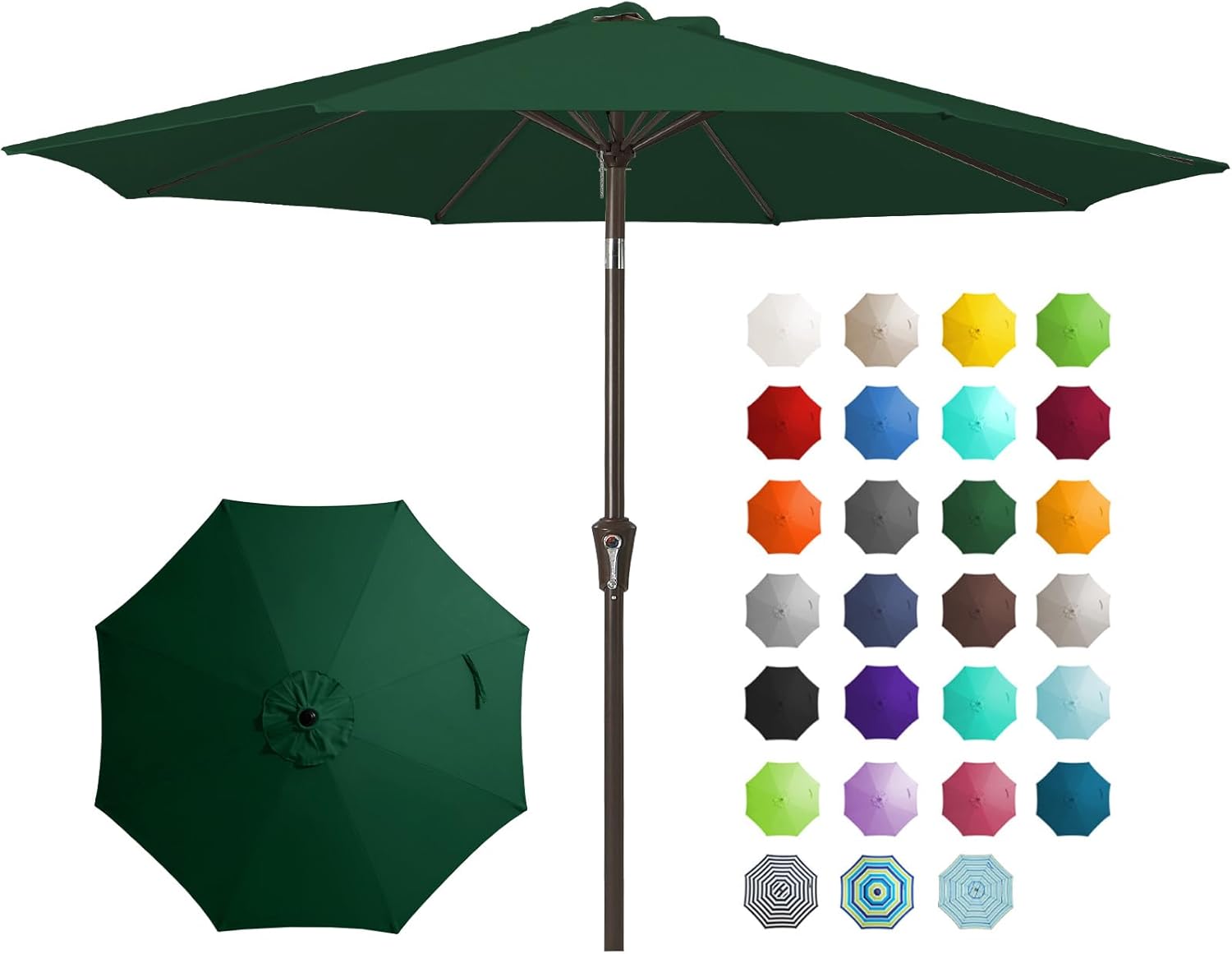 JEAREY 9FT Outdoor Patio Umbrella Outdoor Table Umbrella with Push Button Tilt a...