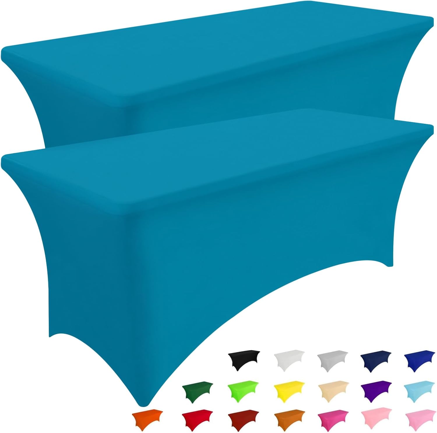 Smiry 2 Pack Spandex Table Cloth 4FT, Elastic Fitted Stretch Tablecloths for Rec...