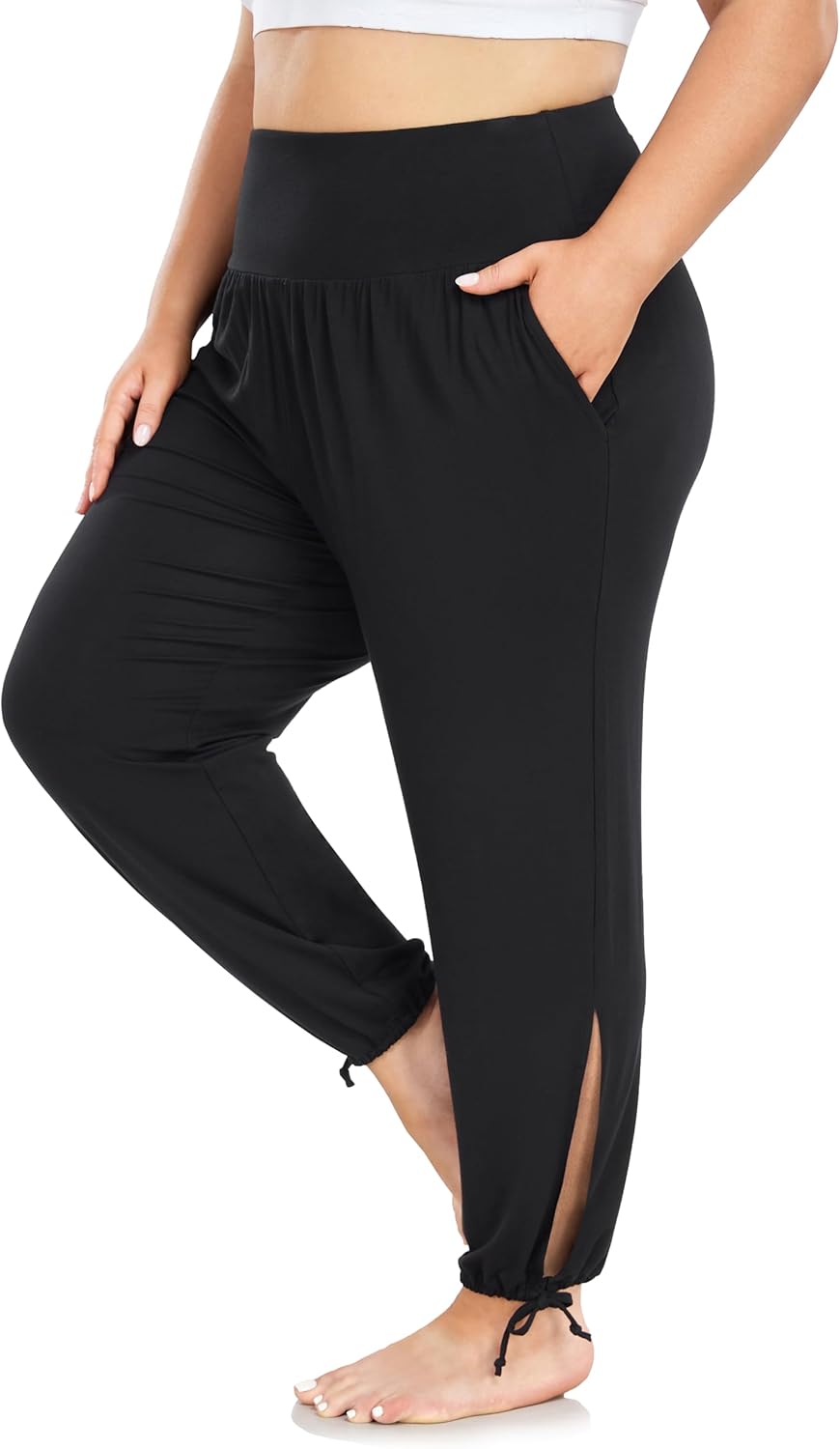 ZERDOCEAN Women's Plus Size Casual Yoga Pants Loose Comfy Lounge Pajama Pants Jo...