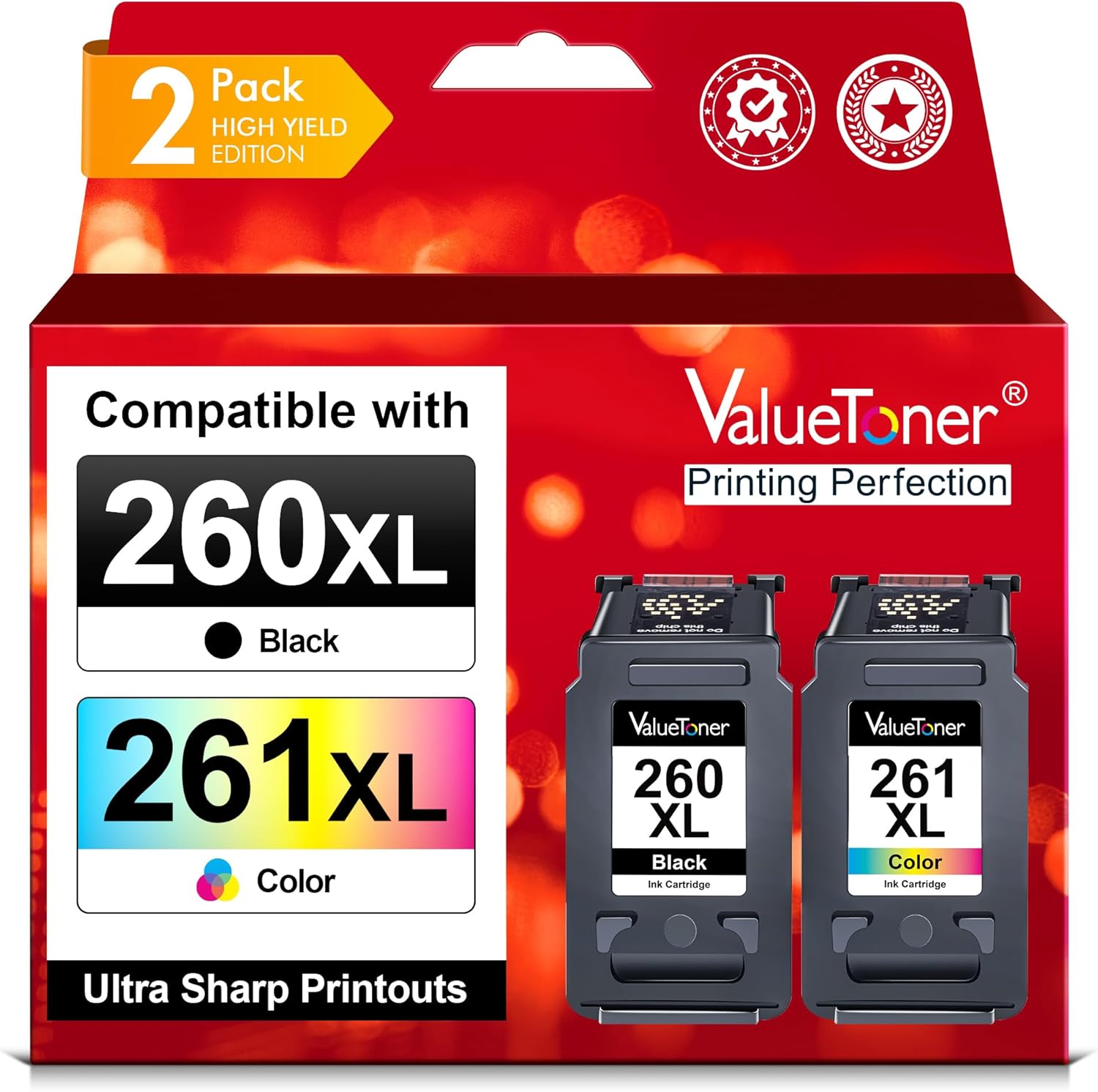 Valuetoner 260XL 261XL Ink Cartridges Combo Pack Replacement for Canon 260 and 2...