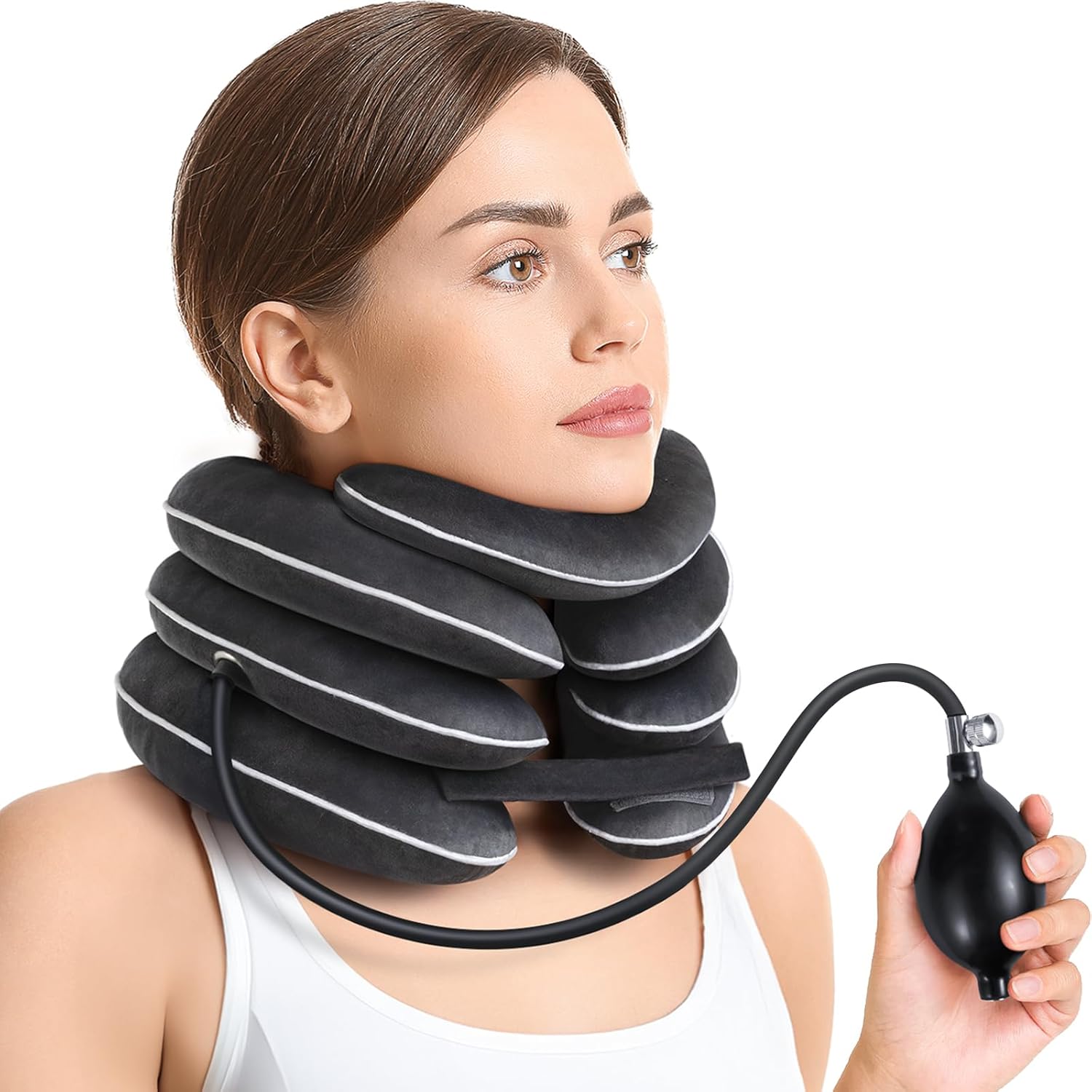AUVON Inflatable Neck Stretcher for Cervical Traction with Innovative 3-Layer in...
