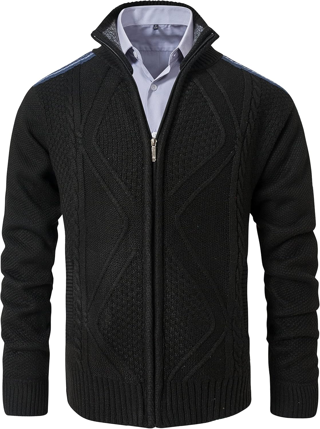 VtuAOL Men's Cardigan Sweaters Casual Full Zip Sweaters Knitted Cardigan with Po...