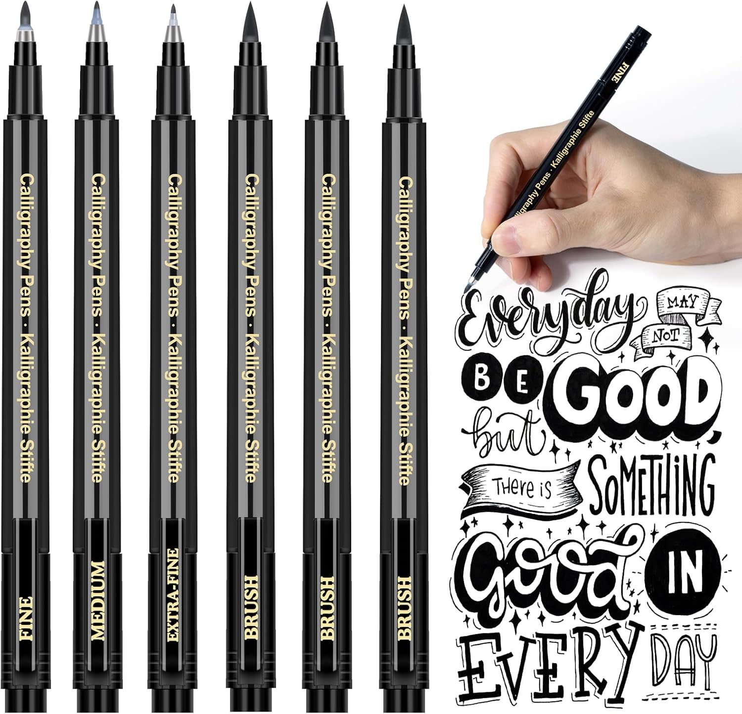 Calligraphy Pens Calligraphy set for Beginners Brush Pens - APOGO 6 Pack Caligra...