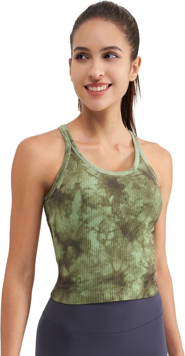 sphinx cat Ribbed Workout Short Racerback Tank Tops for Women with Built in Bra...