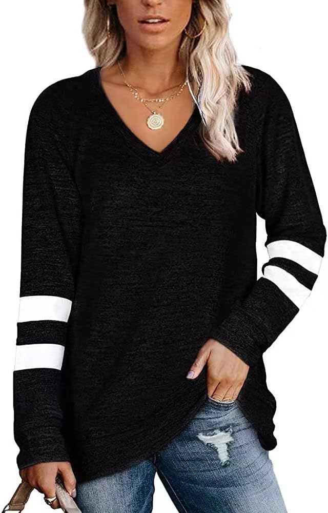 Famulily Striped Jumpers for Women UK Baggy Long Sleeve Pullover Sweater Tops S-...