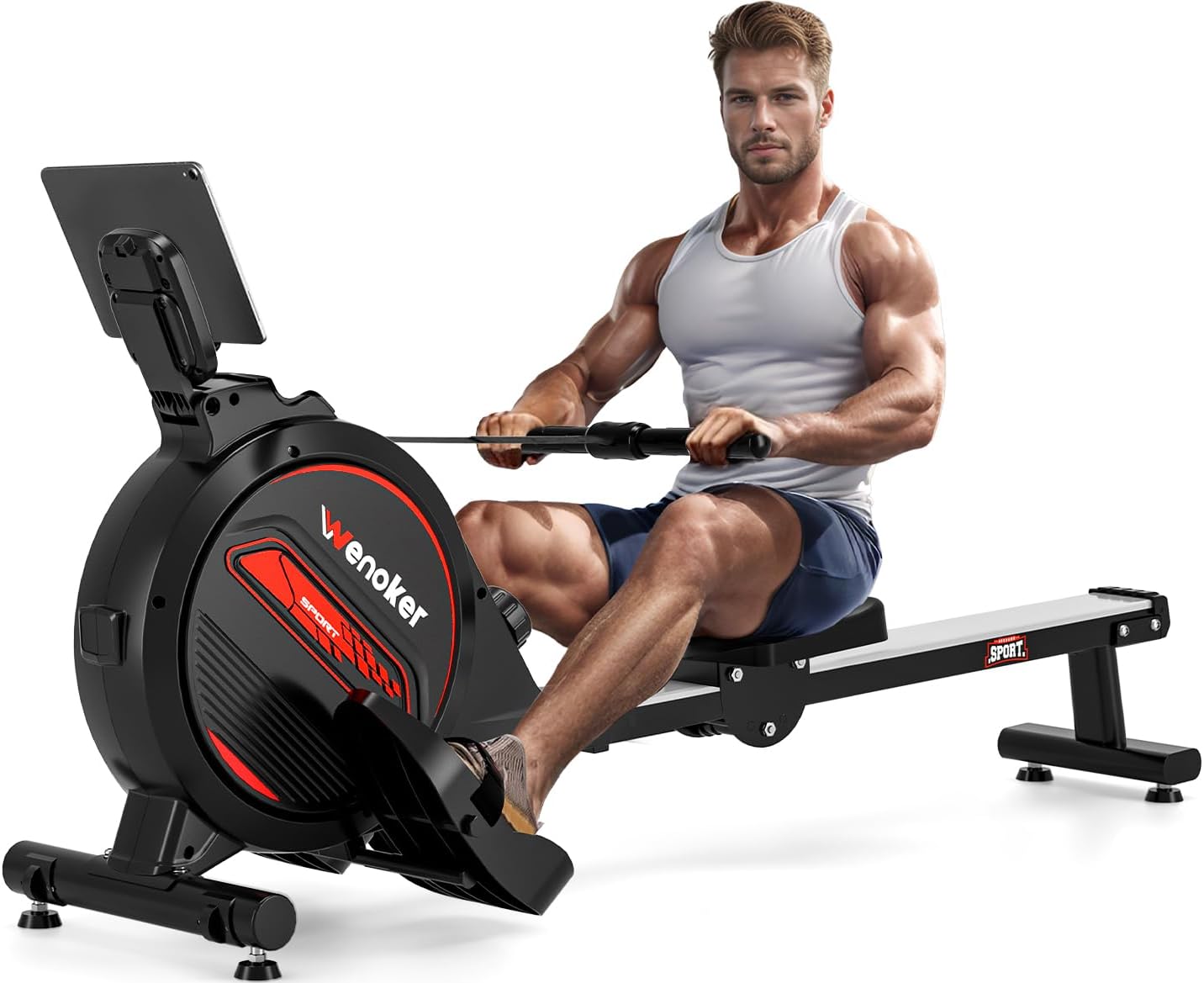 Rowing Machine,Wenoker Magnetic Rower Machine for Home,350 LB Weight Capacity, S...