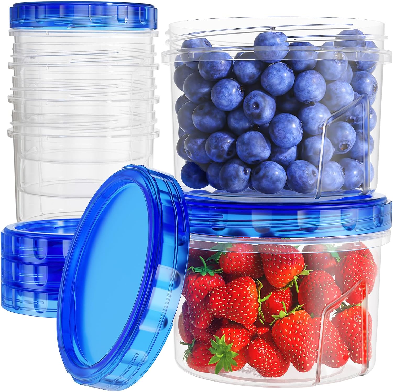 Freezer Storage Containers, [6 Pack-16 Oz] Airtight Plastic Food Storage Contain...