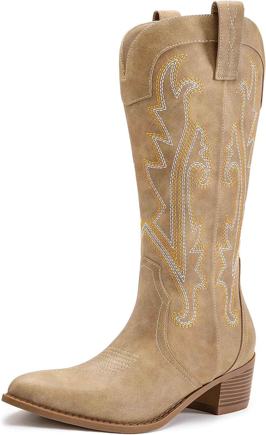 Athlefit Cowboy Boots for Women Western Cowgirl Boots Fashion Embroidered Pointe...