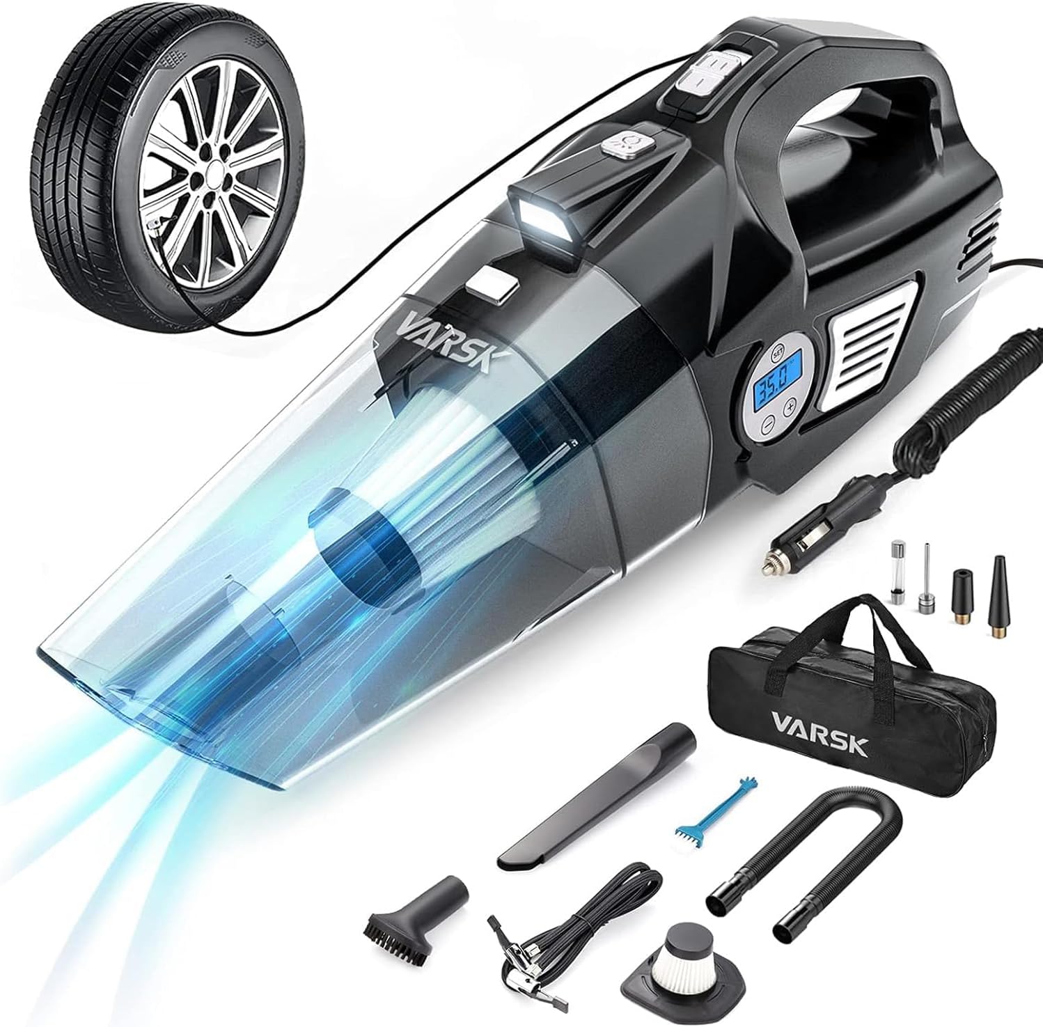 VARSK 4-in-1 Car Vacuum Cleaner High Power, Tire I...