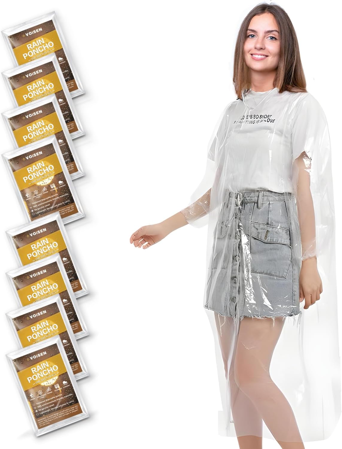 VOISEN Rain Ponchos for Adults,Ponchos Family Pack,16 Pack Ponchos Adult,Emergen...