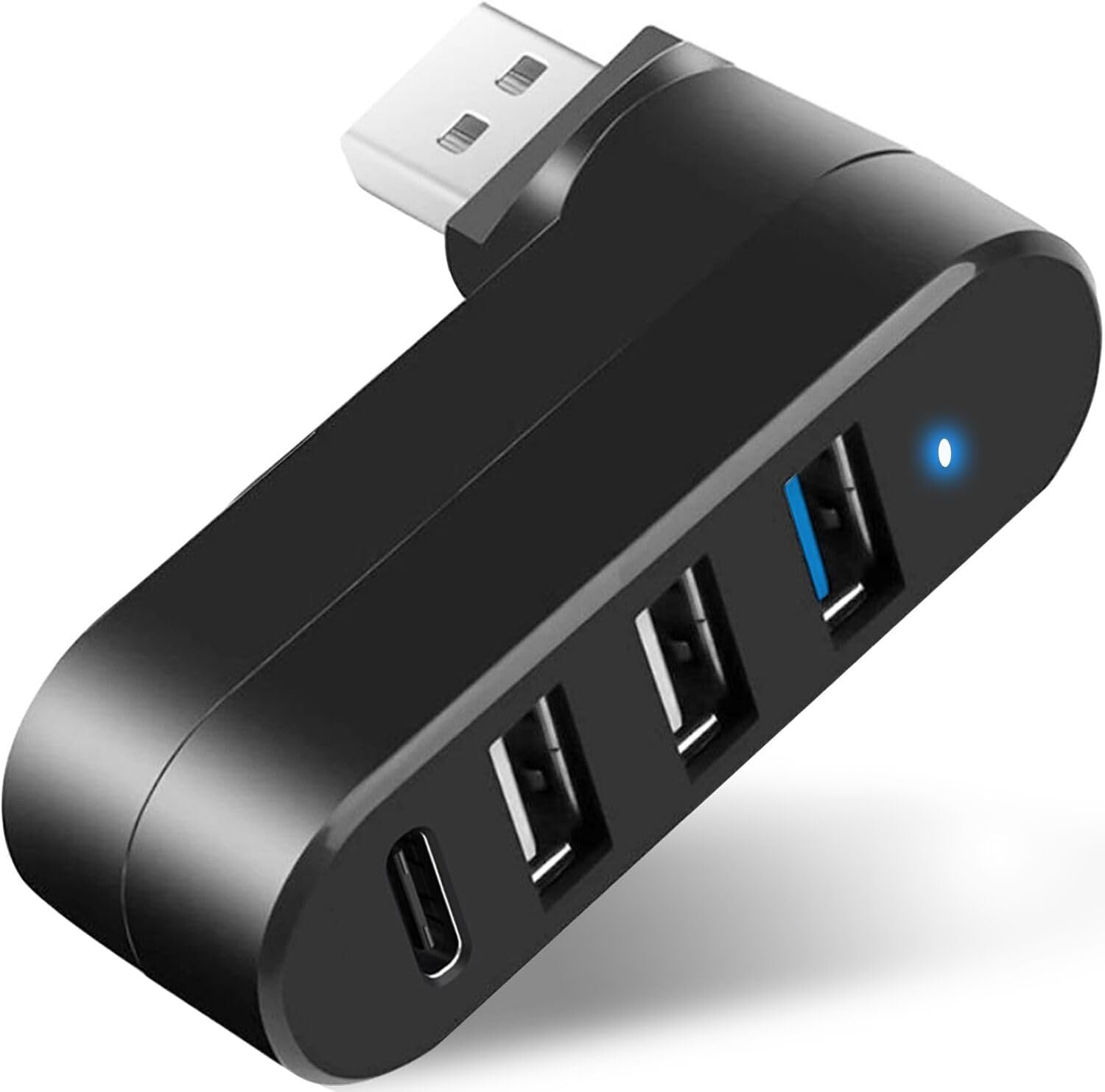 VIENON 4-Port USB 3.0 Hub [90°/180° Degree Rotatable], USB Splitter with 3 USB P...