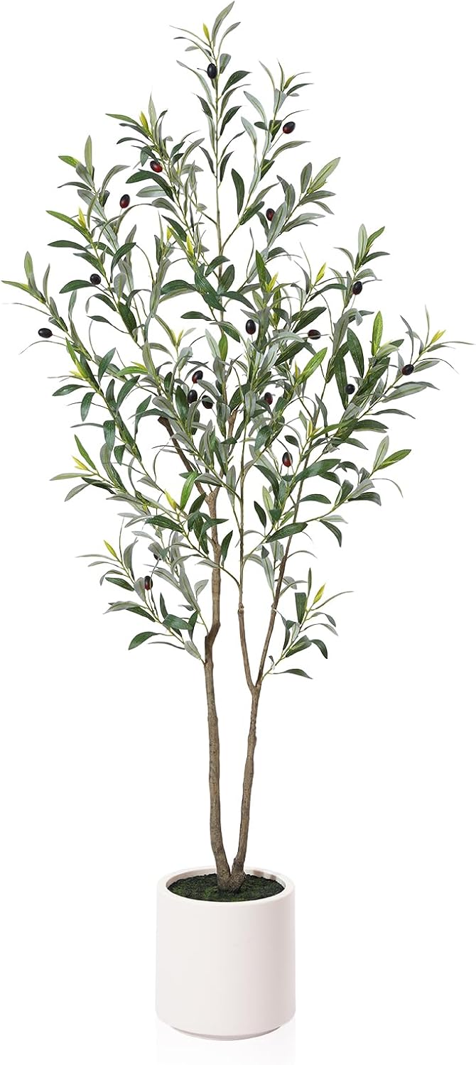LOMANTO Artificial Olive Trees, 5 ft Tall Fake Oli...