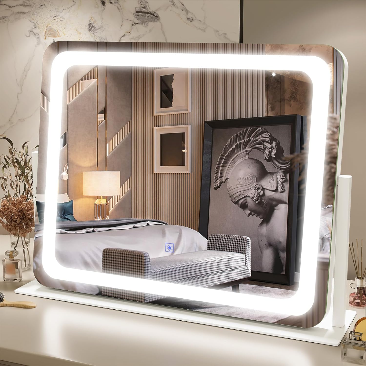 FENNIO Vanity Mirror with Lights 22''x19'' Makeup Mirror with Lights,Vanity Mirr...