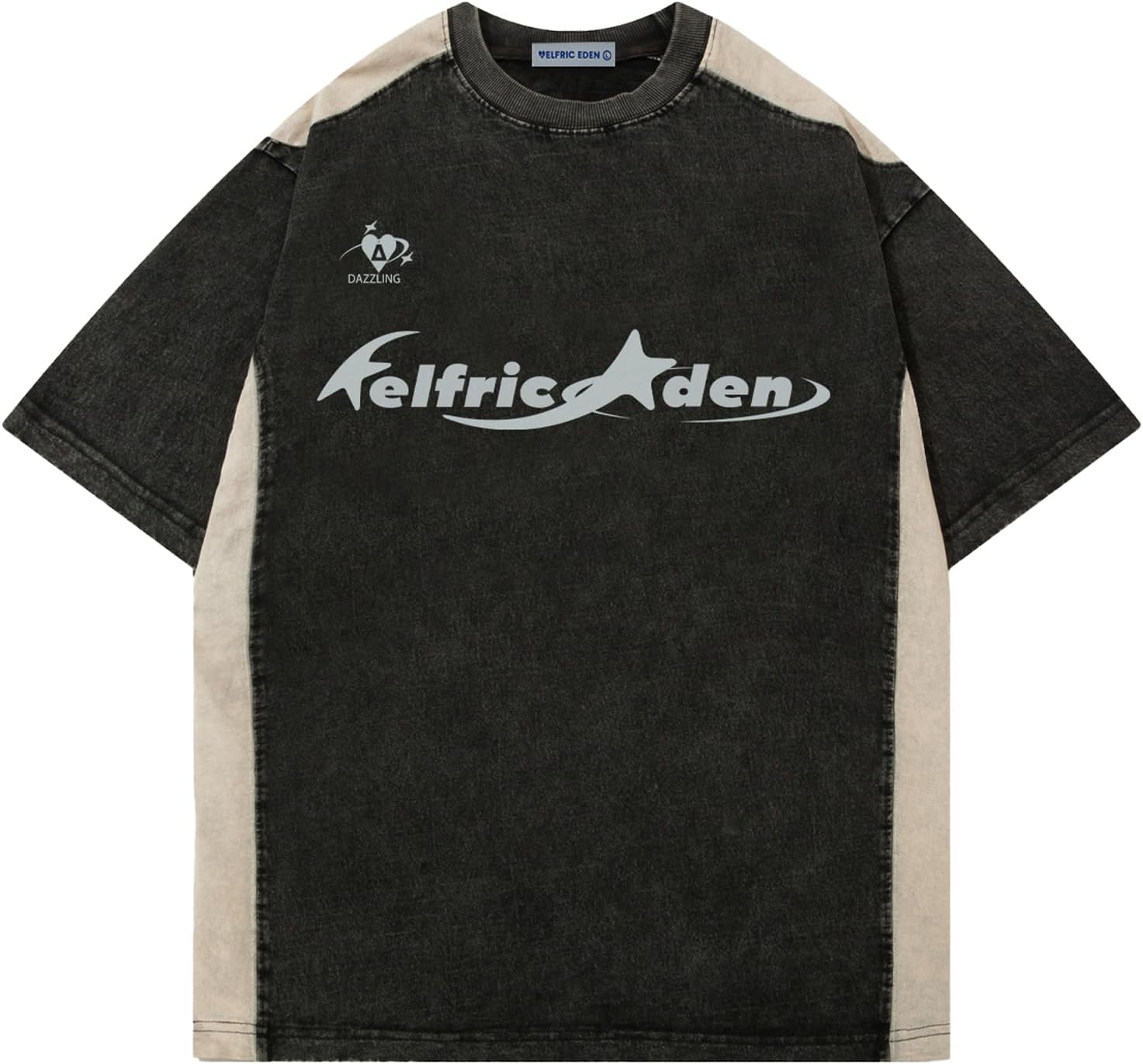 Aelfric Eden Graphic Tees Y2k Mens Oversized T Shirt Racing Washed Streetwear Sh...