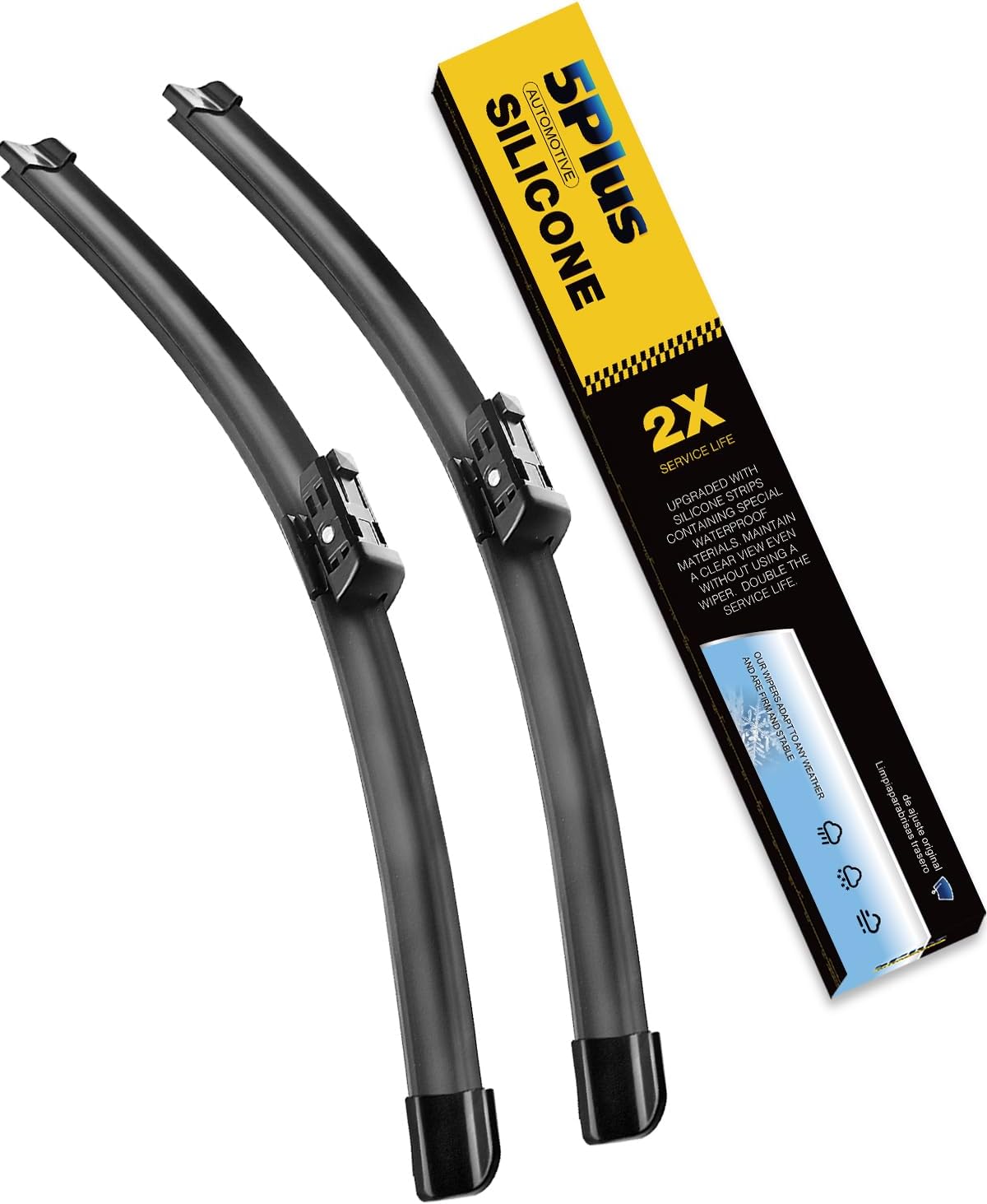 5 PLUS® Silicone Windshield Wipers 26 and 19 Inch Replacement For TESLA Model 3...