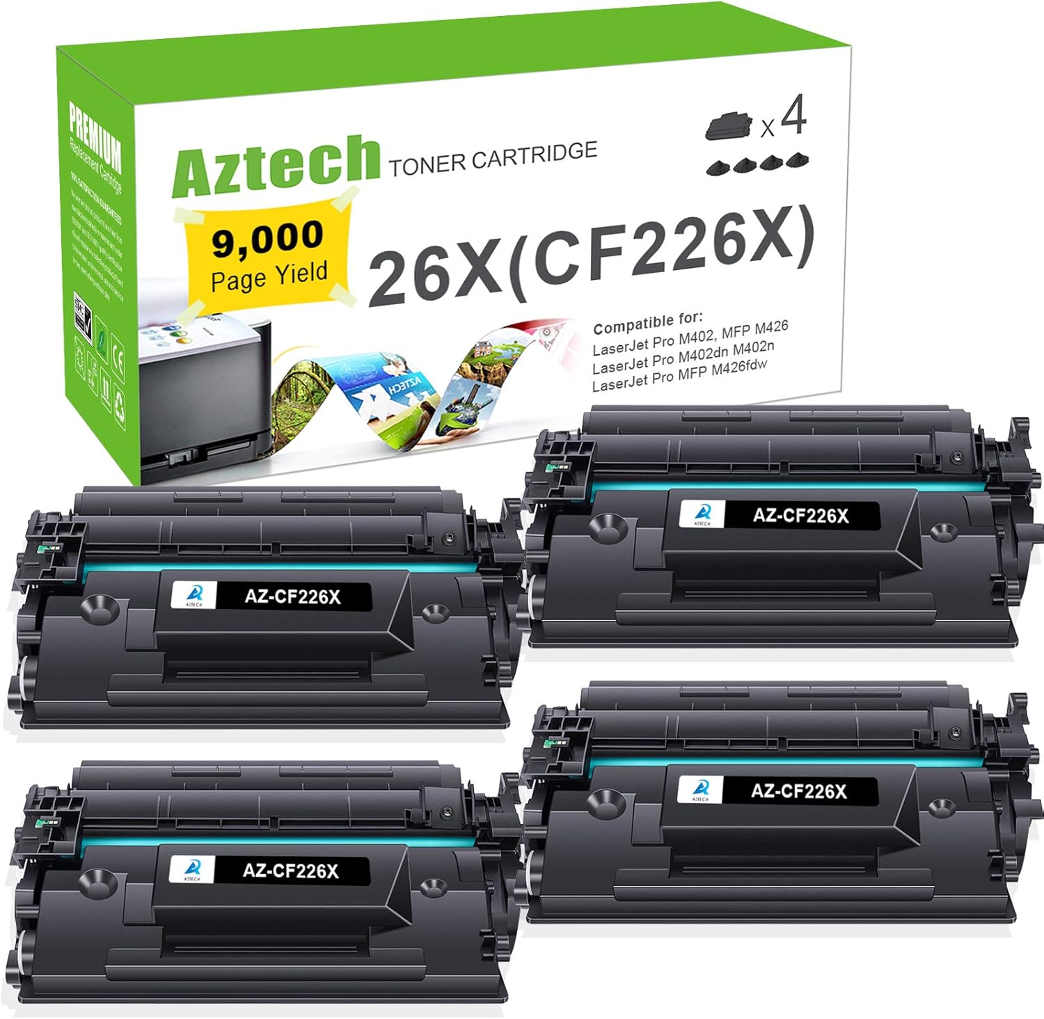 Aztech Compatible Toner Cartridge Replacement for HP 26X CF226X 26A CF226A Laser...
