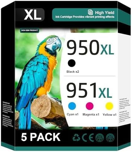 950XL 951XL Combo Compatible for HP 950 950XL and 951XL Ink Cartridges Combo Pac...