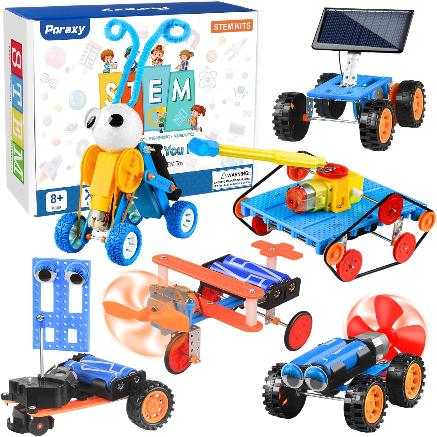 Poraxy STEM Kits for Kids Age 5-7 8-10, 6 Set Robot Building Toys for Ages 8-13,...