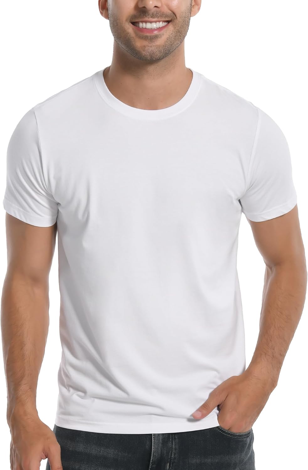 Pioneer Camp Mens Bamboo Viscose T Shirt Ultra Soft Plain Tshirts for Men Coolin...
