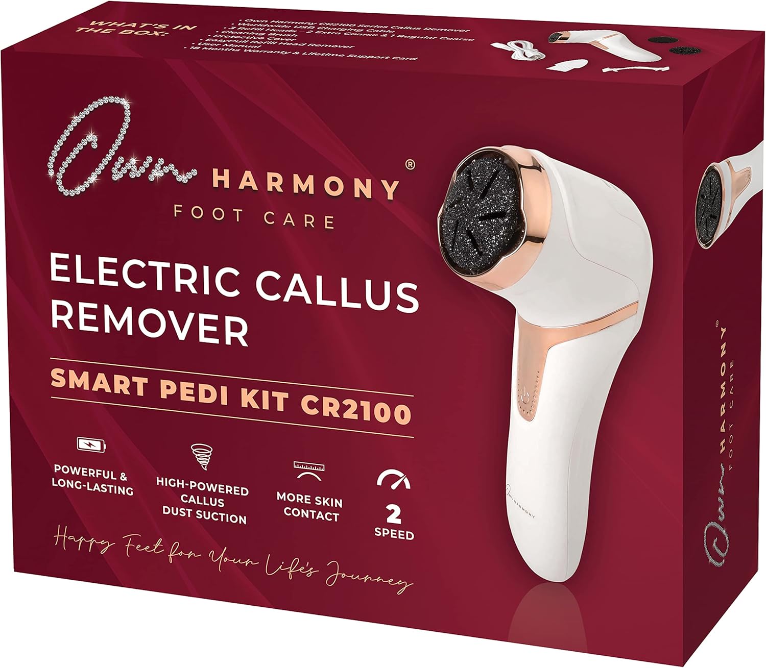 Own Harmony Electric Hard Skin Remover with Vacuum Absorption- Professional Pedi...