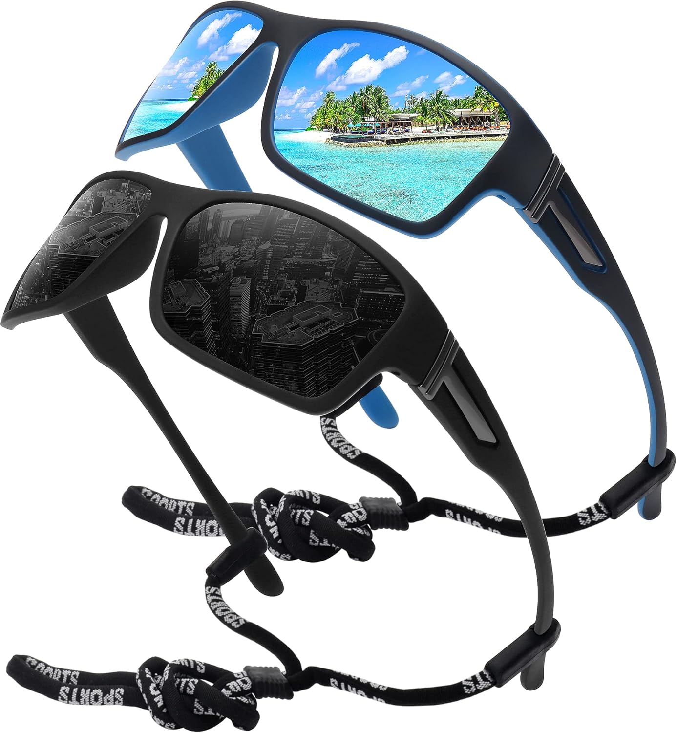 STORYCOAST Polarized Sports Sunglasses for Men Women Unbreakable Frame Cycling F...