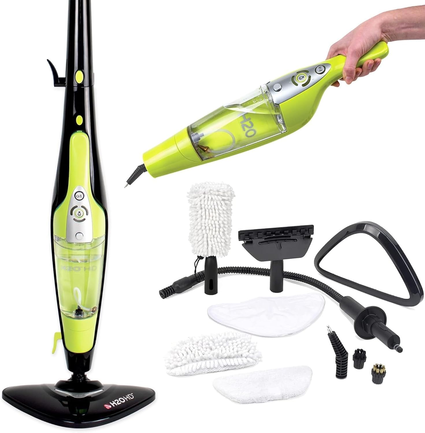 H2O HD Steam Mop and Handheld Steam Cleaner – for Floors, Carpets, Windows, Upho...