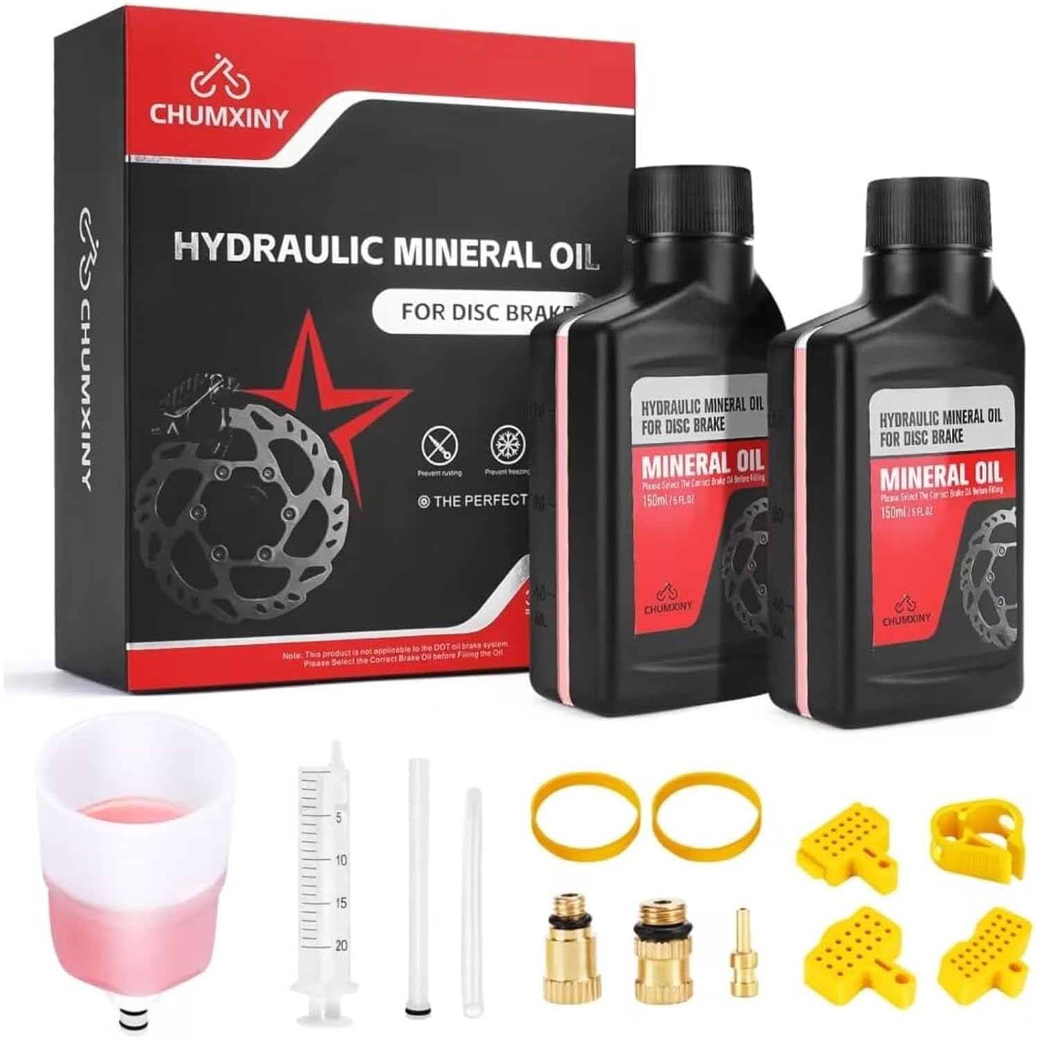 CHUMXINY Brake Bleed Kit for SHIMANO Hydraulic Brakes, Including 300ML Mineral O...