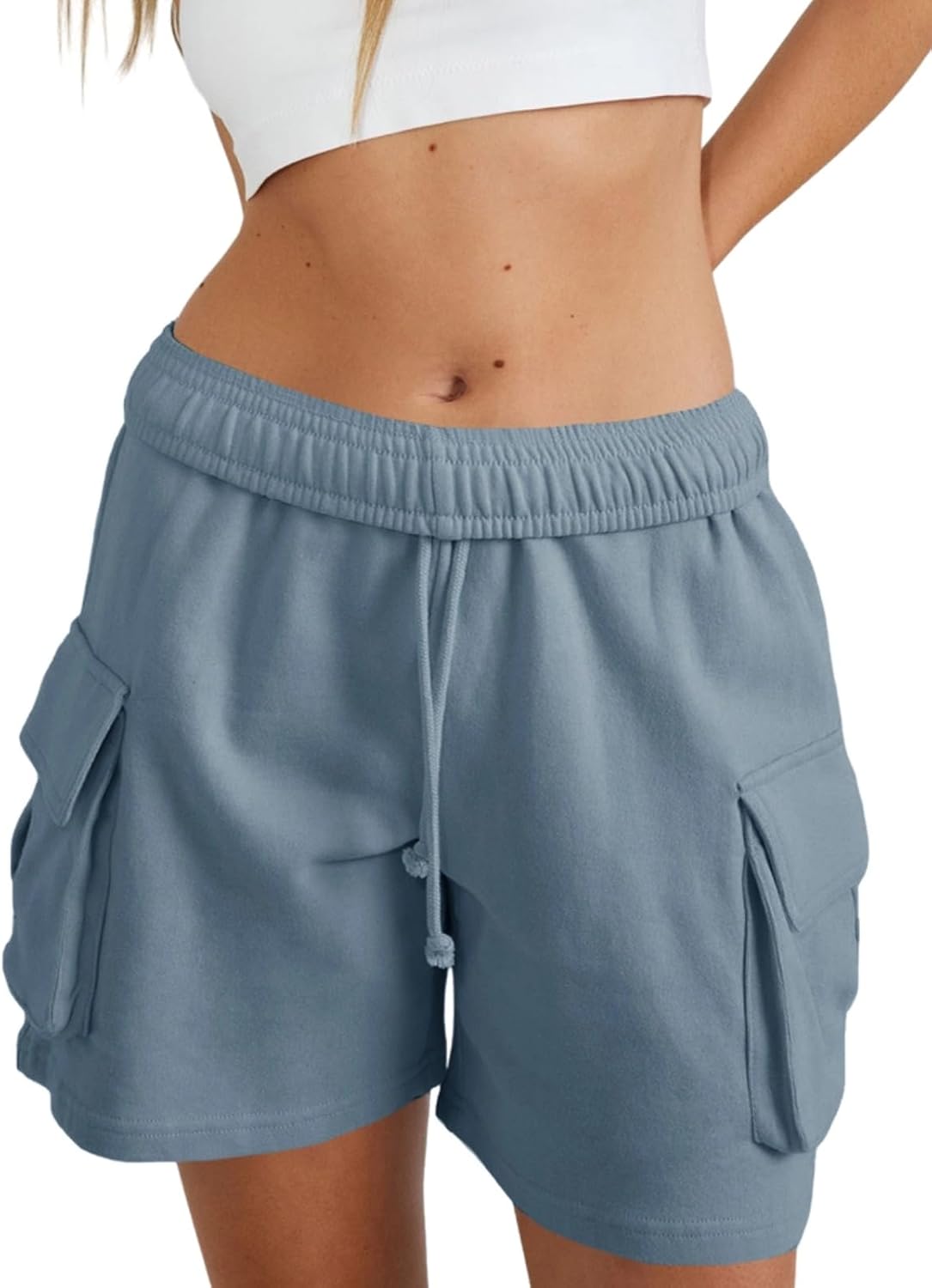 Fisoew Sweat Shorts for Women Casual Summer Drawstring Cargo Short Athletic Runn...