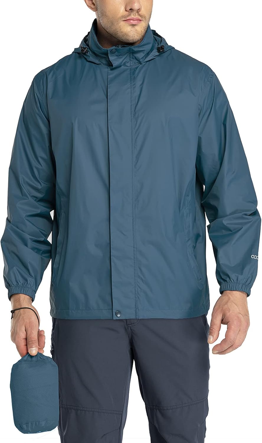 33,000ft Packable Rain Jacket Men's Lightweight Waterproof Rain Shell Jacket Rai...