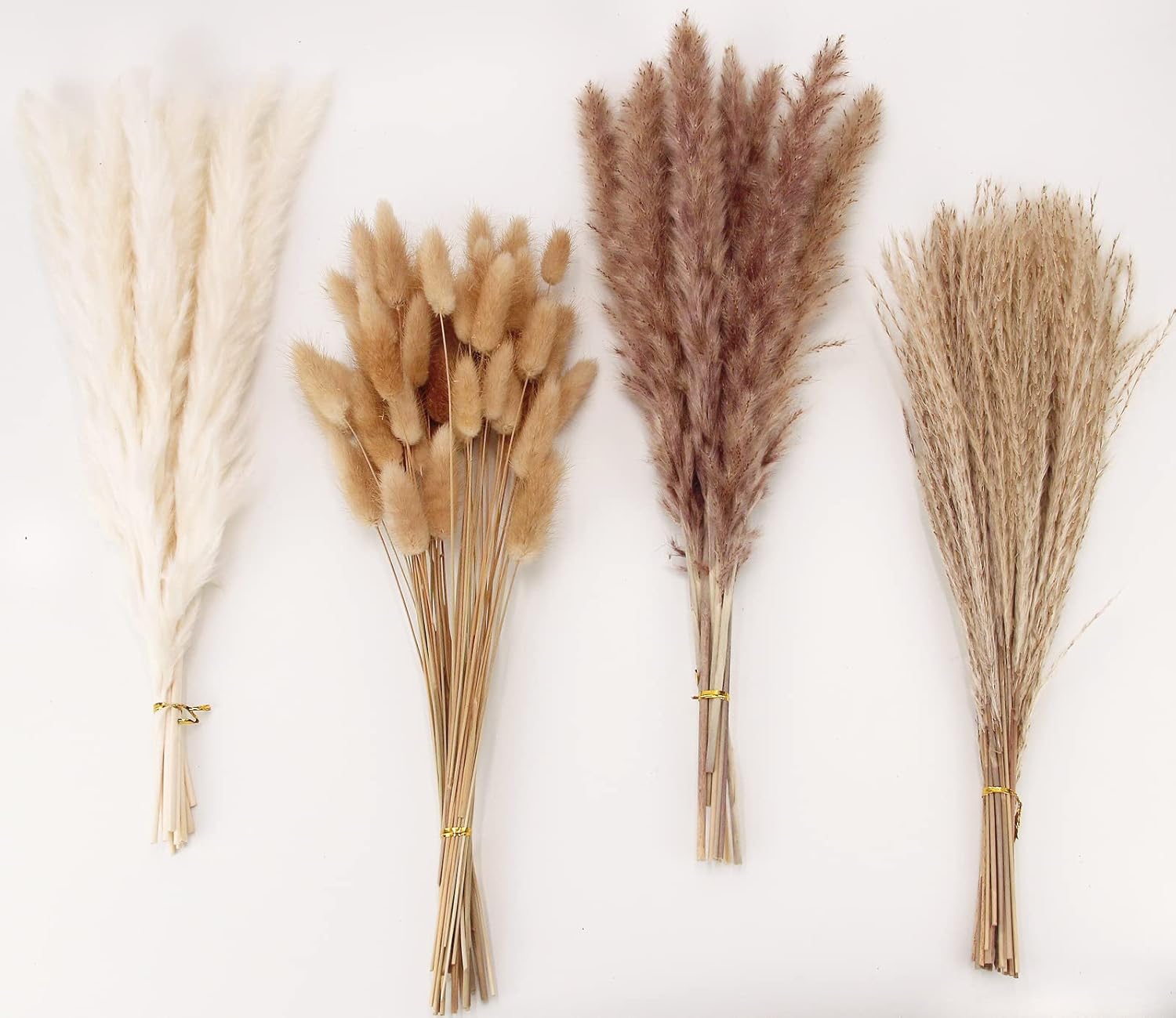 Dried Pampas Grass Decor, 100 Stems Pampas Grass Contains Bunny Tails Dried Flow...